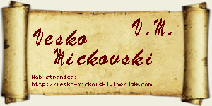 Vesko Mickovski vizit kartica